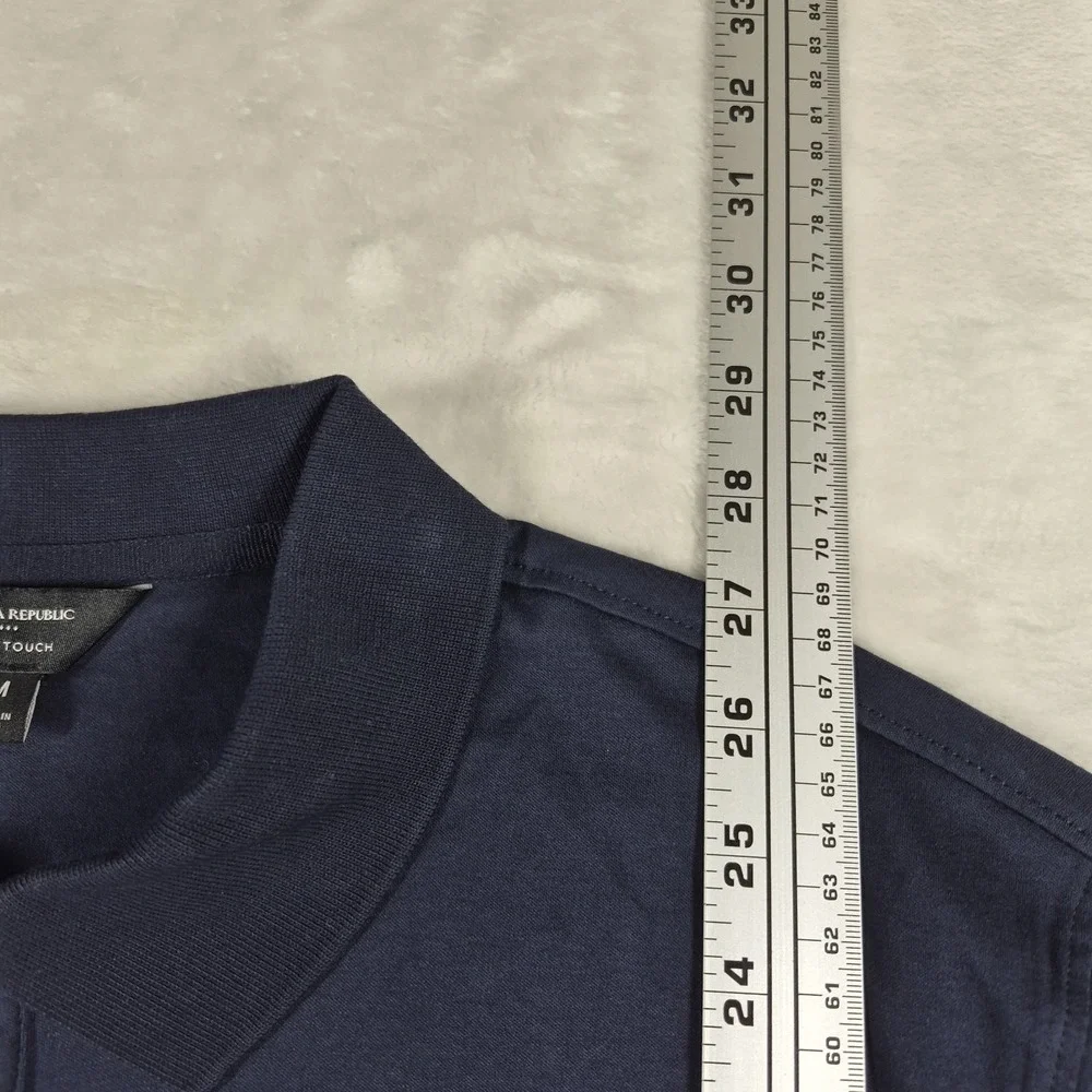 Banana Republic Luxe Touch Polo Shirt Men's Medium Blue Performance Golf NWT